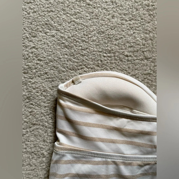 Cream and gold tube top bathing suit swim top - Picture 5 of 6